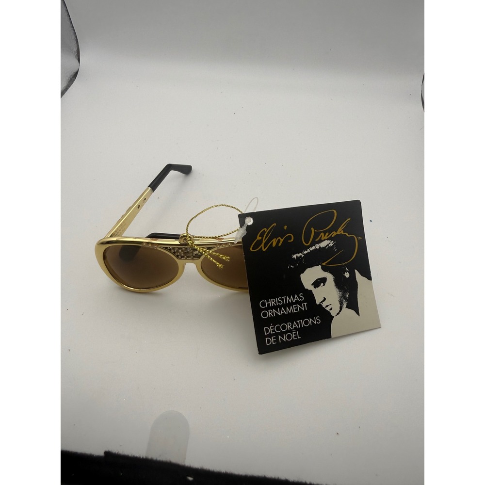 Kurt S Adler Elvis Presley Gold Aviator Sunglasses Christmas Ornament EP2903
